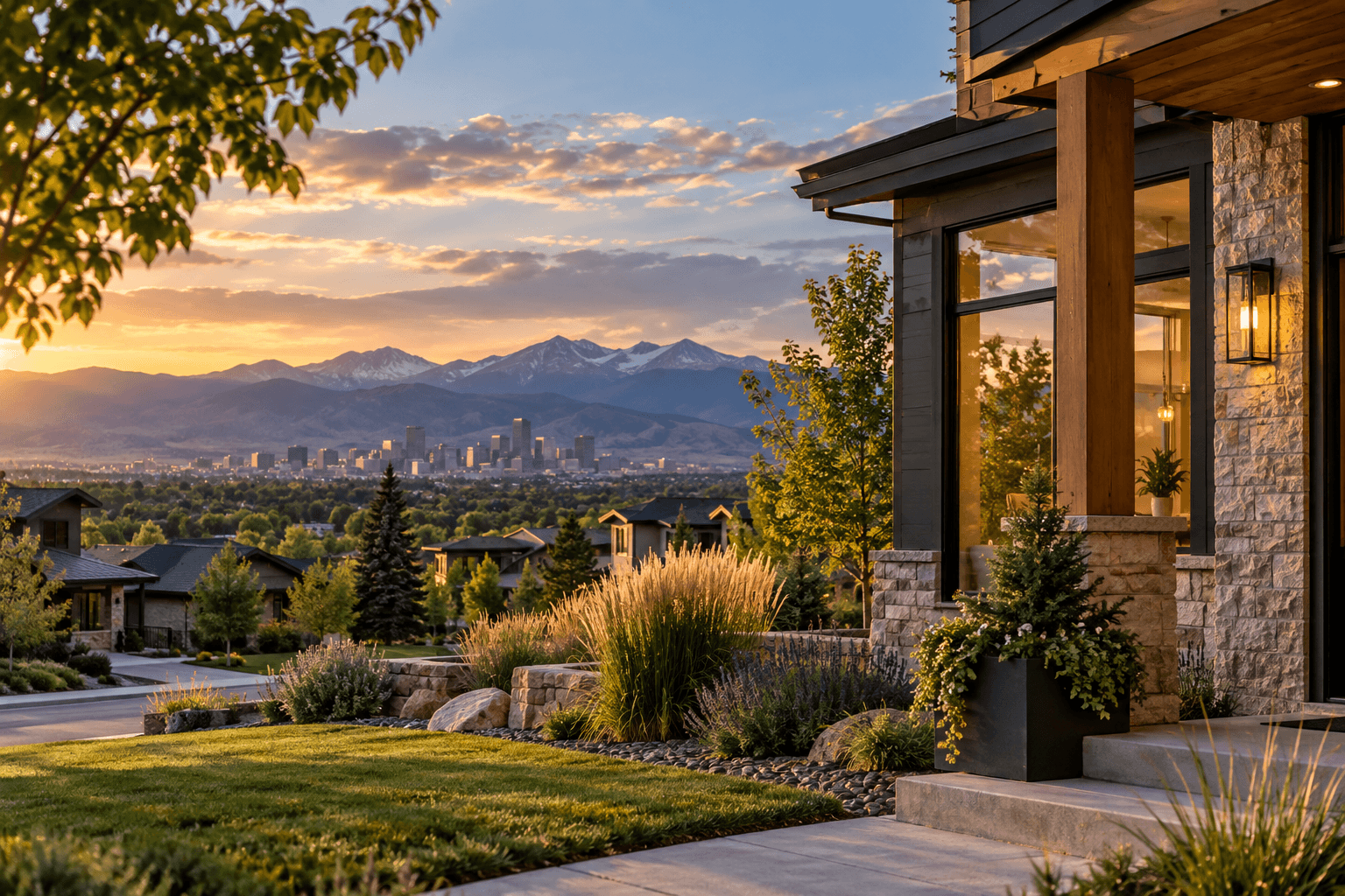 A warm residential home exterior in Colorado